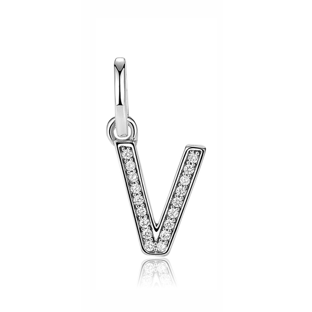 Pandora Sterling Silver Letter V Initial Dangle Charm
