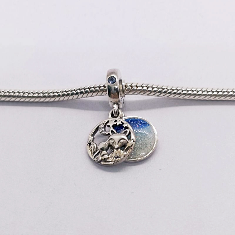 Pandora Sterling Silver Charm Fox and Rabbit S925 ALE Charm