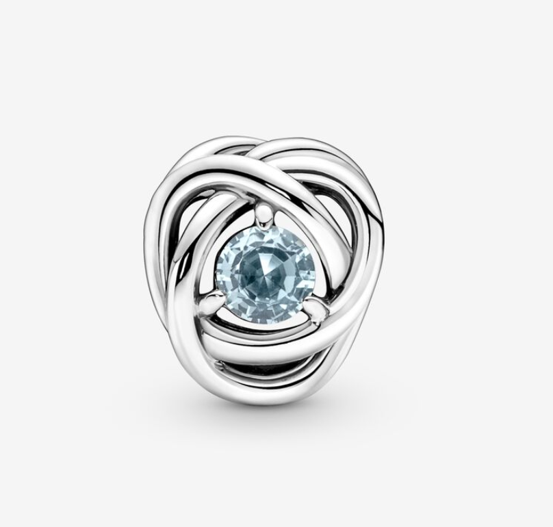 Pandora  March Birthstone Eternity Circle Charm S925 ALE   Gift bag