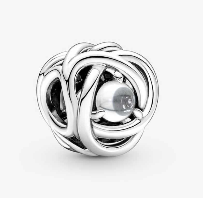 Pandora  April Birthstone Eternity Circle Charm S925 ALE   Gift bag