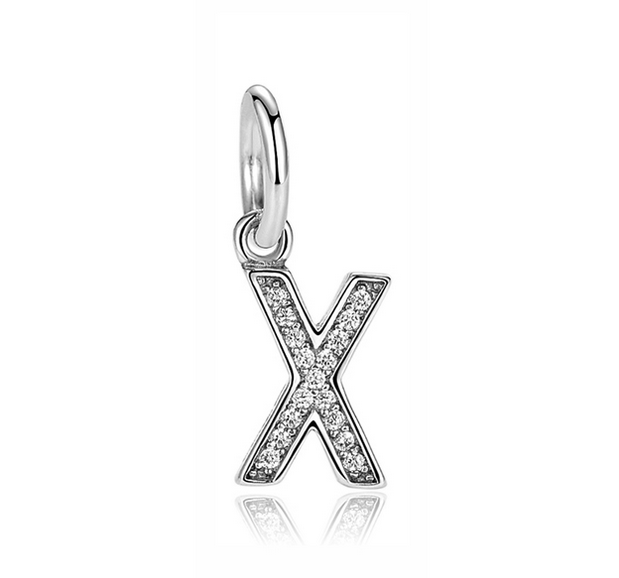Pandora Sterling Silver Letter X Initial Dangle Charm
