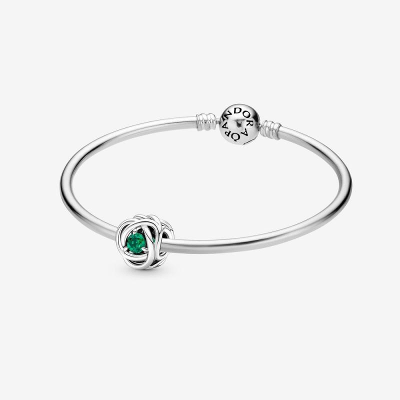 Pandora May Birthstone Charm Eternity Circle Bangle Gift Set Gift bag