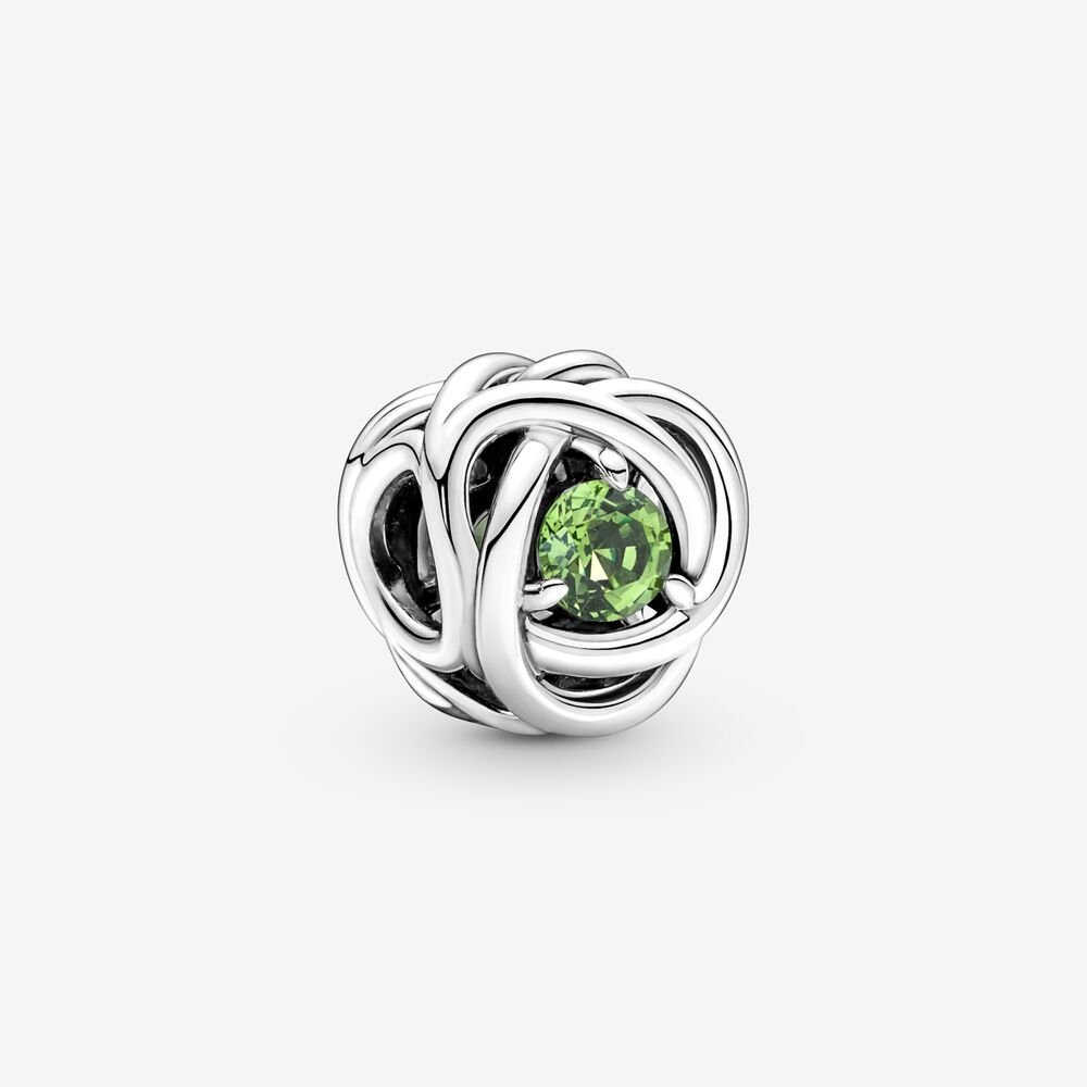 Pandora August Birthstone Eternity Circle O Pendant Set  Gift Bag