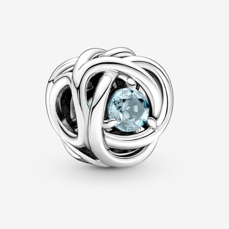 Pandora  March Birthstone Eternity Circle Charm S925 ALE   Gift bag