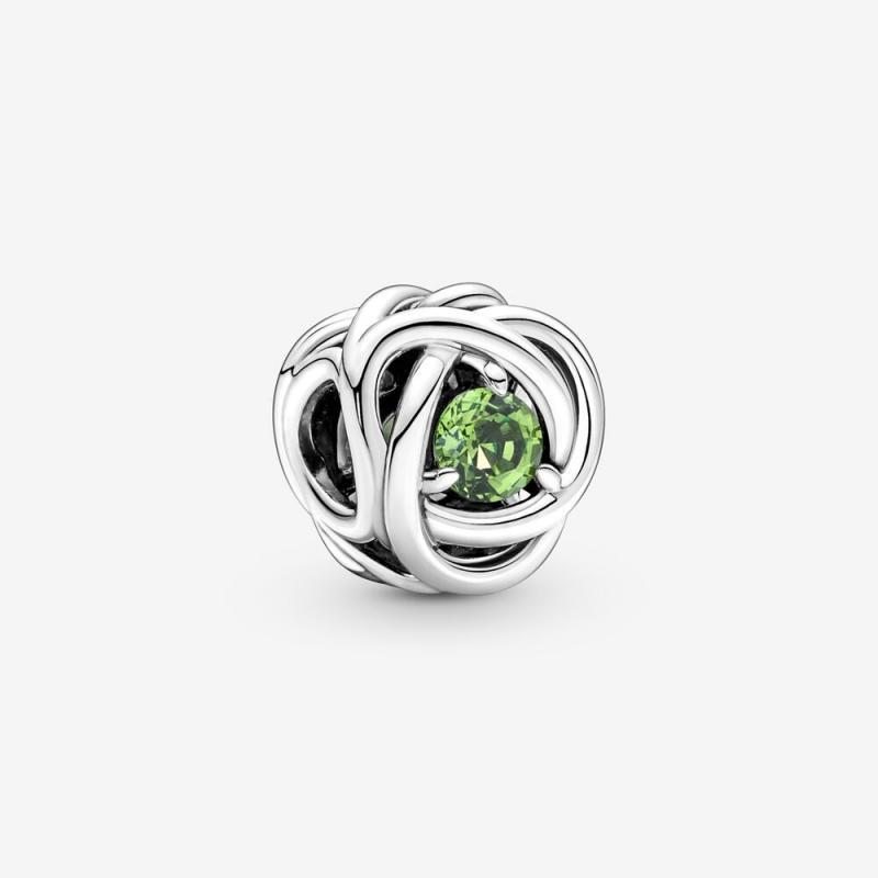 Pandora August Birthstone Charm Eternity Circle Bangle Gift Set Gift bag