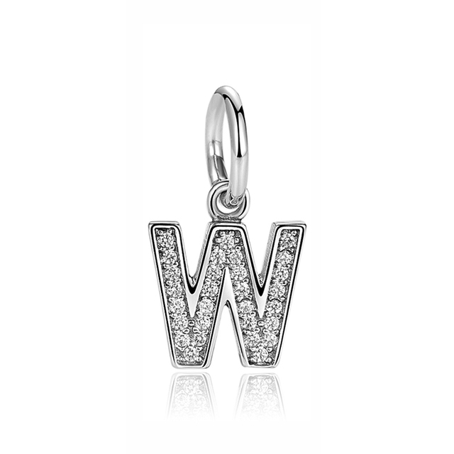 Pandora Sterling Silver Letter W Initial Dangle Charm