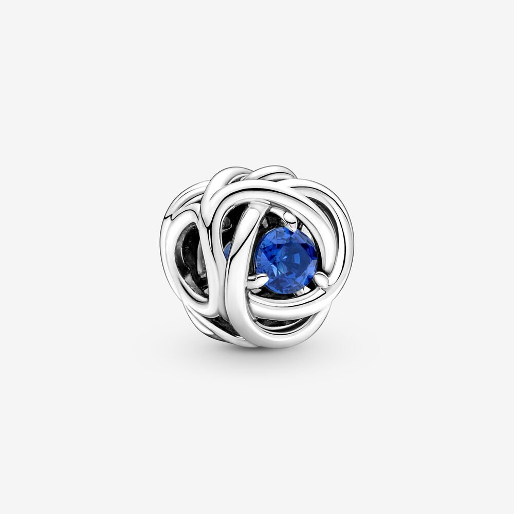 Pandora Septembe Birthstone Eternity Circle O Pendant Set  Gift Bag
