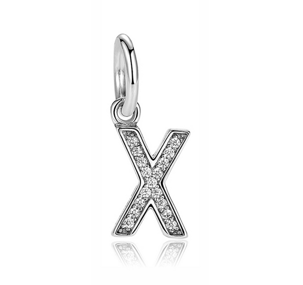 Pandora Sterling Silver Letter X Initial Dangle Charm