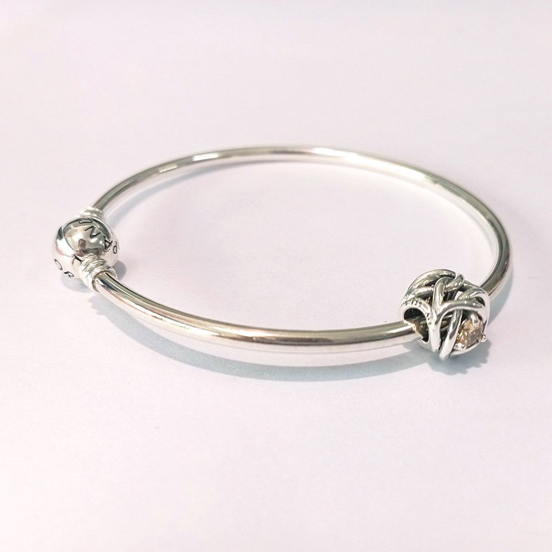 Pandora November Birthstone Charm Eternity Circle Bangle Gift Set Gift bag ALE