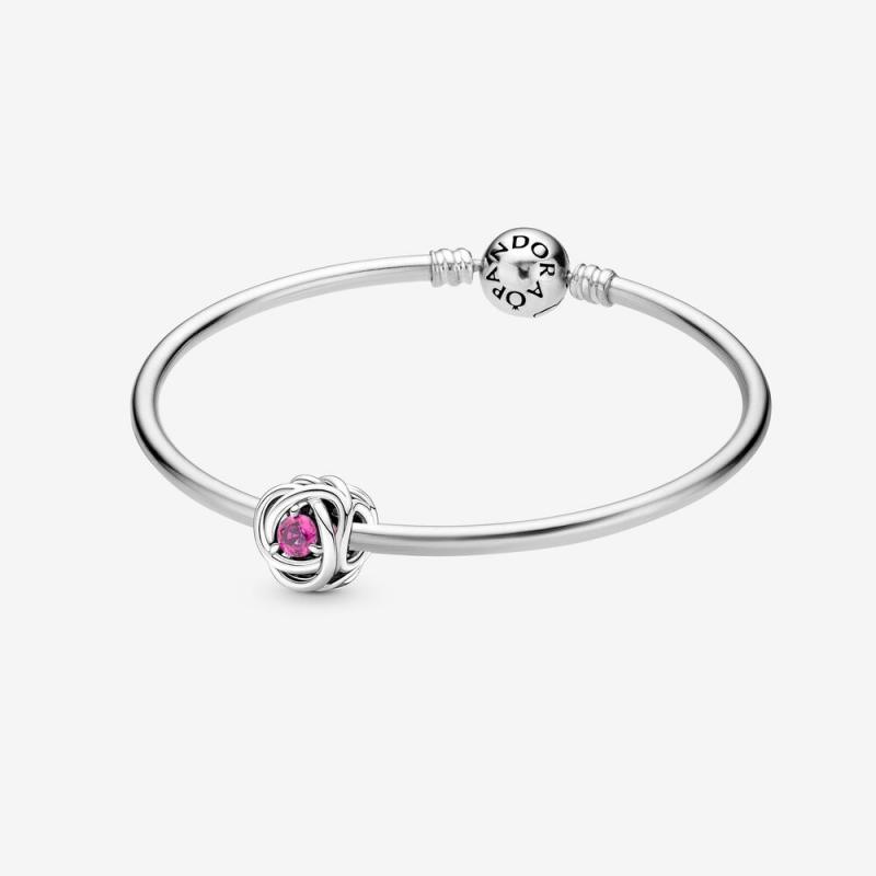 Pandora  October Birthstone Charm Eternity Circle Bangle Gift Set