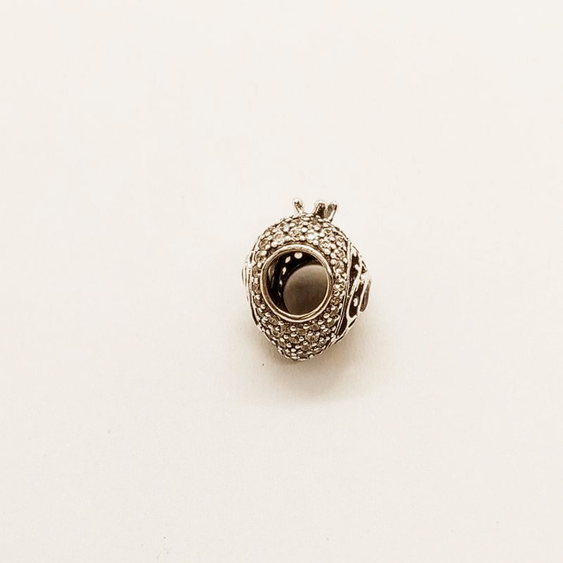 PANDORA 925 Silver Regal Crown & Pink Heart Charm