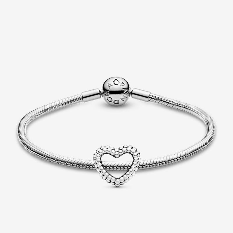 Pandora Bracelet Silver Moments Snake Chain Heart Charm ALE S925