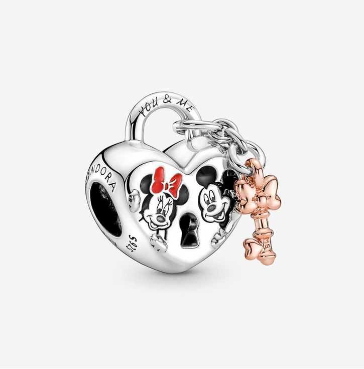 Pandora  Mickey Minnie Mouse Padlock Charm S925 ALE