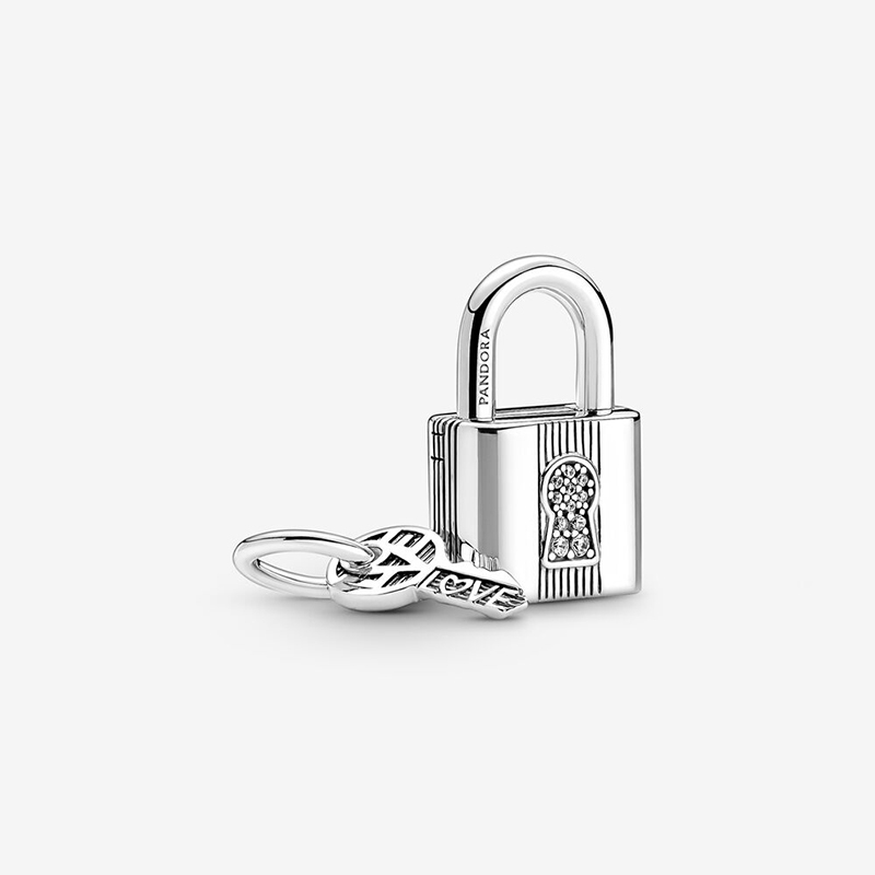 Pandora Padlock and Key Dangle Charm ALE S925  Gift Bag