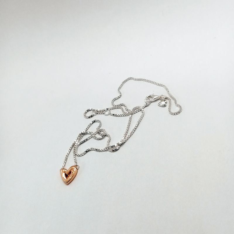 Pandora Sparkling Freehand Heart Necklace ALE Gift bag
