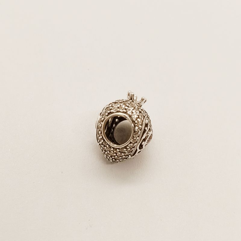 PANDORA 925 Silver Regal Crown & Pink Heart Charm
