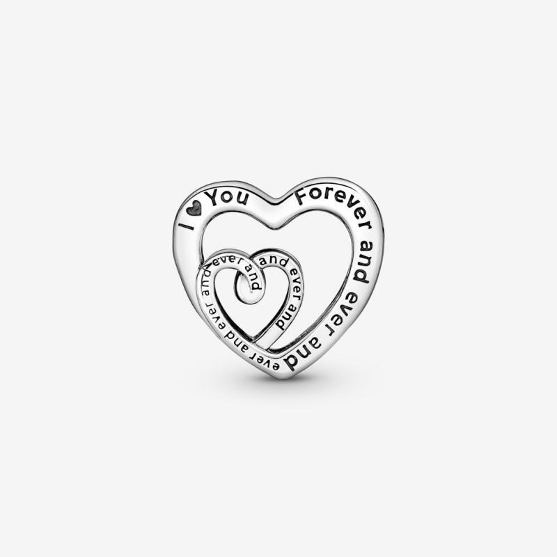 Pandora Silver 925 ALE Sparkling Mom Entwined Hearts Charm