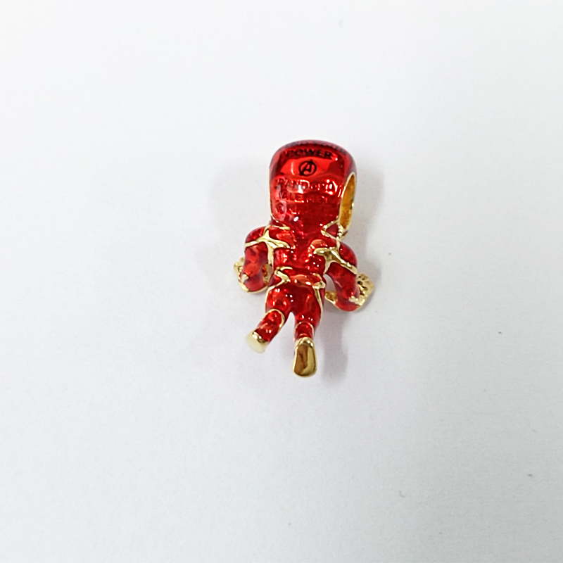 PANDORA Gold Red Marvel The Avengers Iron Man Charm
