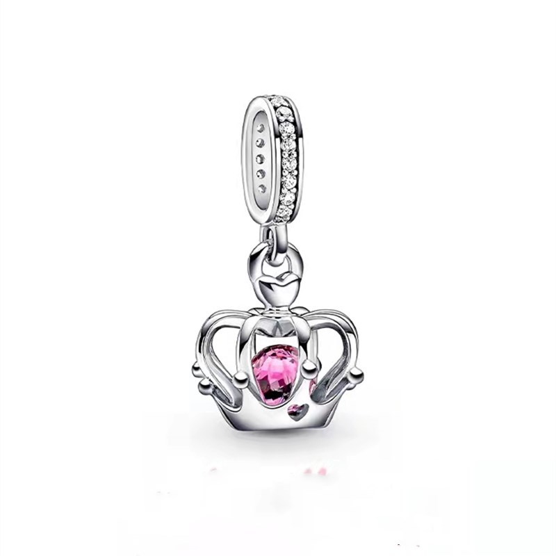 PANDORA 925 Ale Regal Crown Pink Crystal Charm
