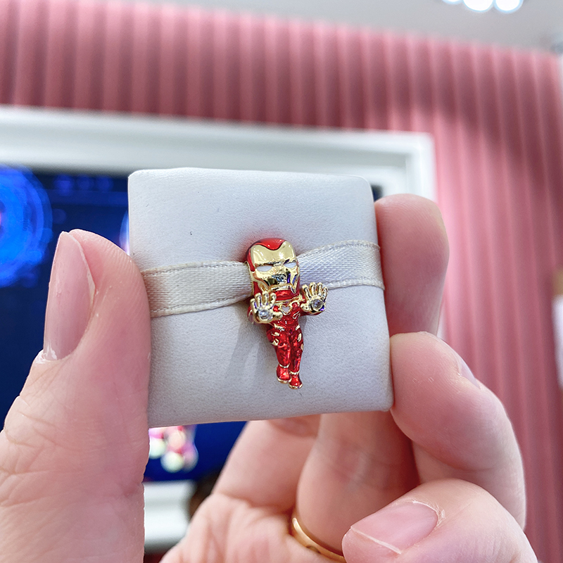 PANDORA Gold Red Marvel The Avengers Iron Man Charm