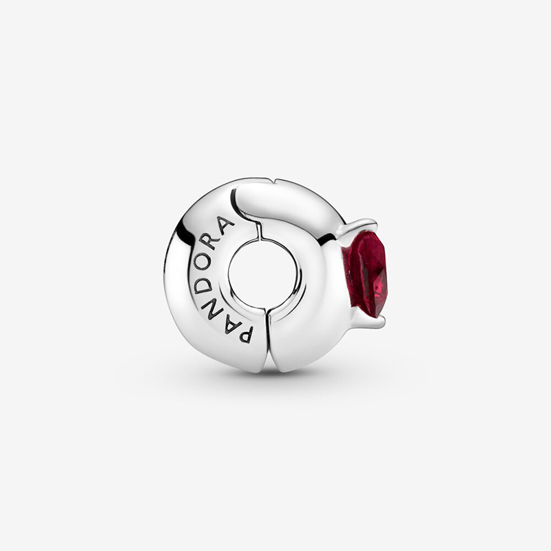 Pandora Red Heart Solitaire Clip Charm ALE S925  Gift Bag