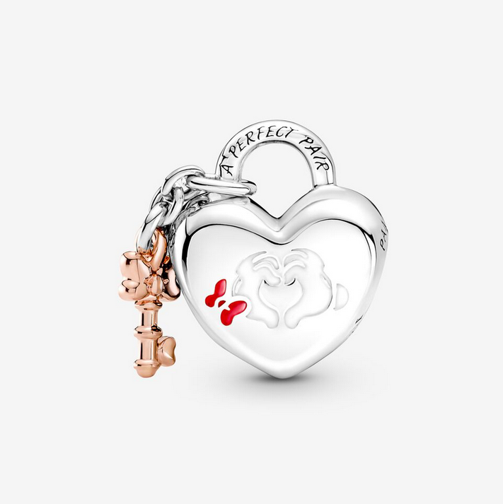 Pandora  Mickey Minnie Mouse Padlock Charm S925 ALE