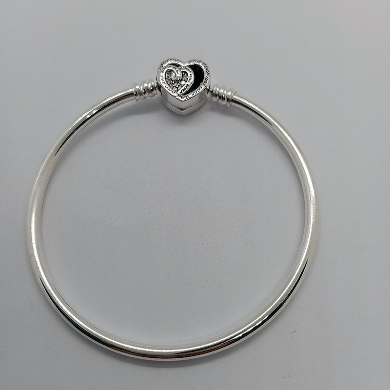 PANDORA Entwined Infinite Hearts Bangle Bracelet ALE S925