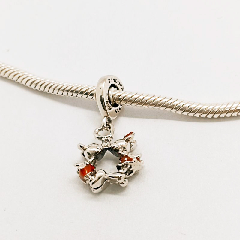 Pandora   Mickey  Minnie Kissing Dangle Charm S925 ALE
