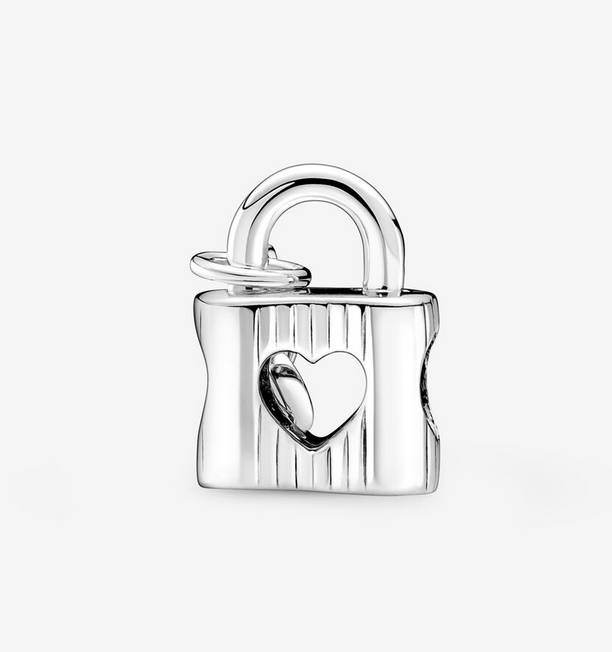 Pandora  Padlock  Heart Key Silver Charm Gift bag
