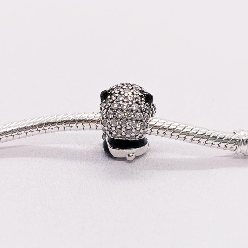 PANDORA 925 Ale Sparkling Crystals Cute Panda Charm