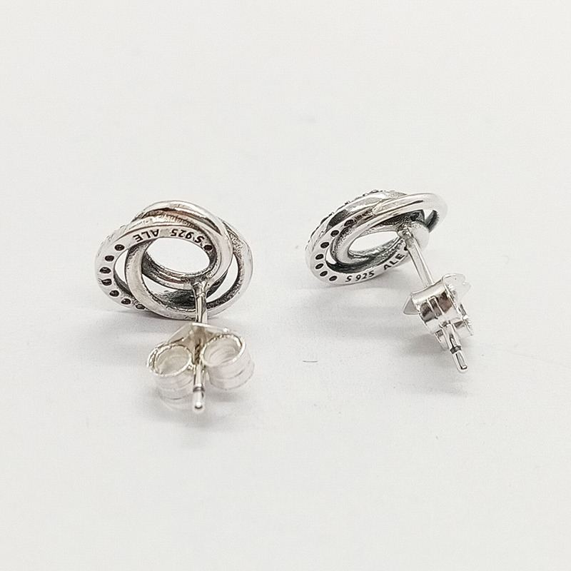 PANDORA  Family Always Encircled Stud Earrings S925 ALE