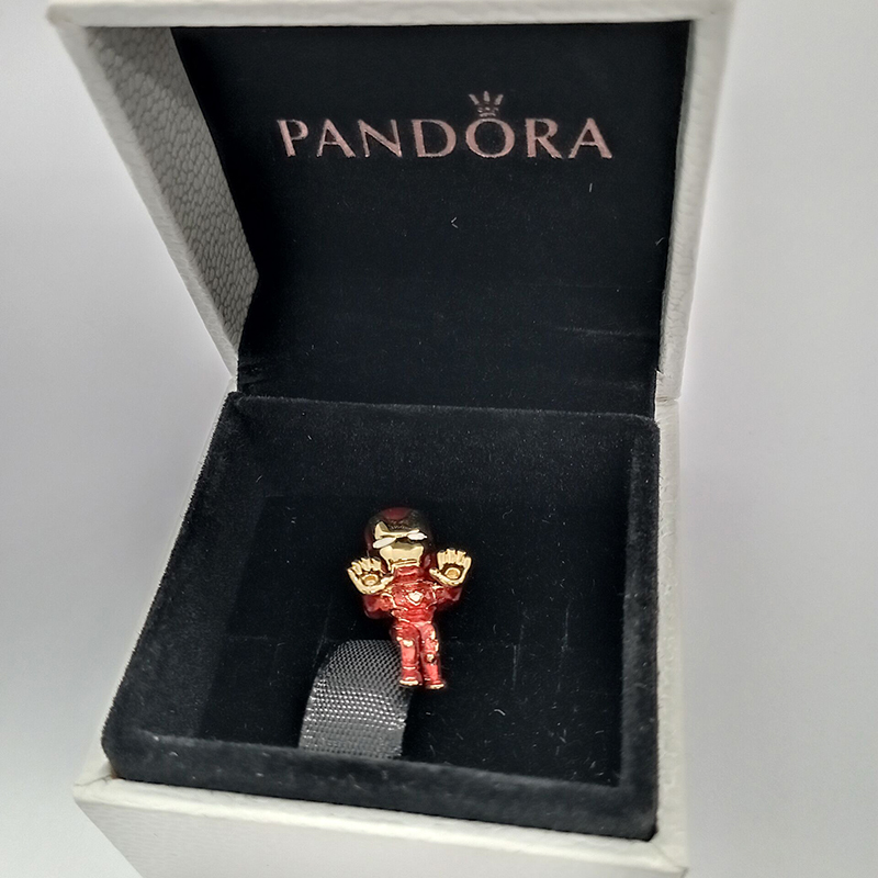 PANDORA Gold Red Marvel The Avengers Iron Man Charm