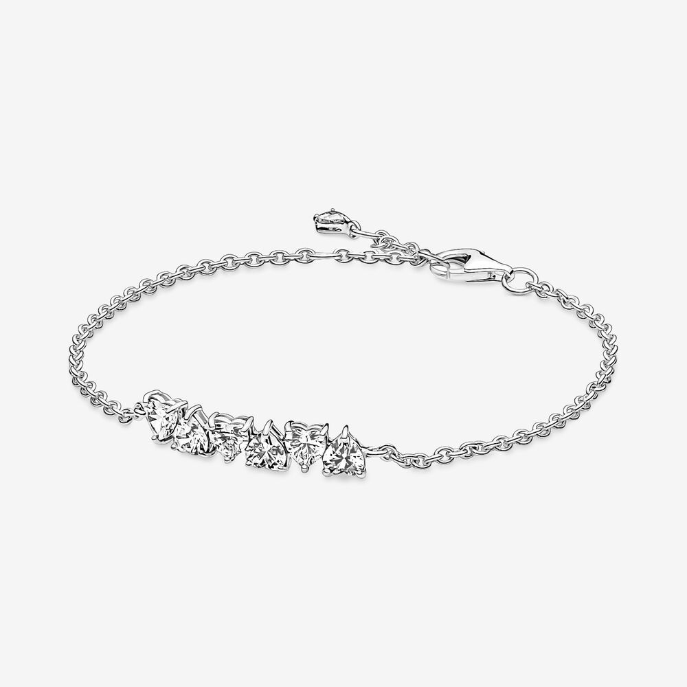 PANDORA 925 Sparkling Endless Hearts Chain Bracelet Gift Bag