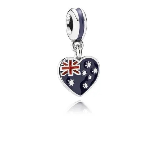 Pandora Charm Bead Australia Heart Flag