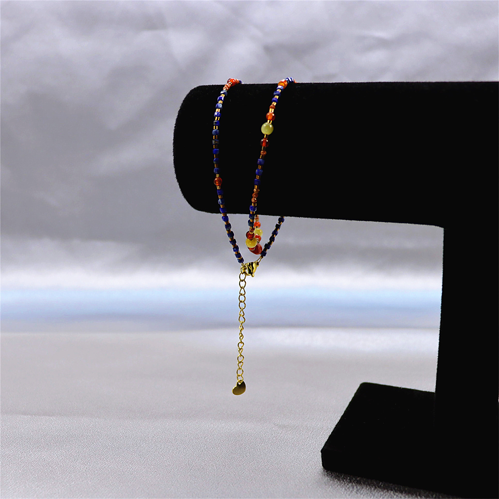 Natural Red Agate Bar Choker, Gold Sterling Silver Beaded Necklace, Stacking Necklace, Gift for her