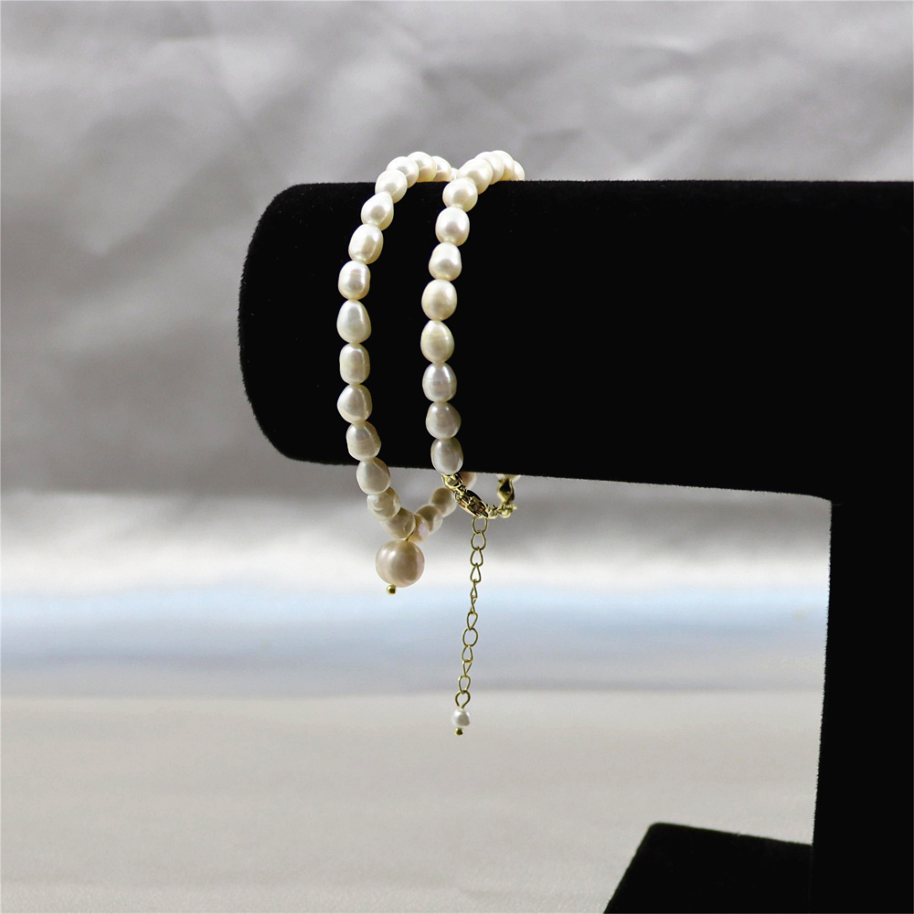 Natural Freshwater Pearl Sterling Silver Choker Necklace, Gold Plated Minimalist Pearl Pendant Wedding Bride Jewellery, Gift for Her