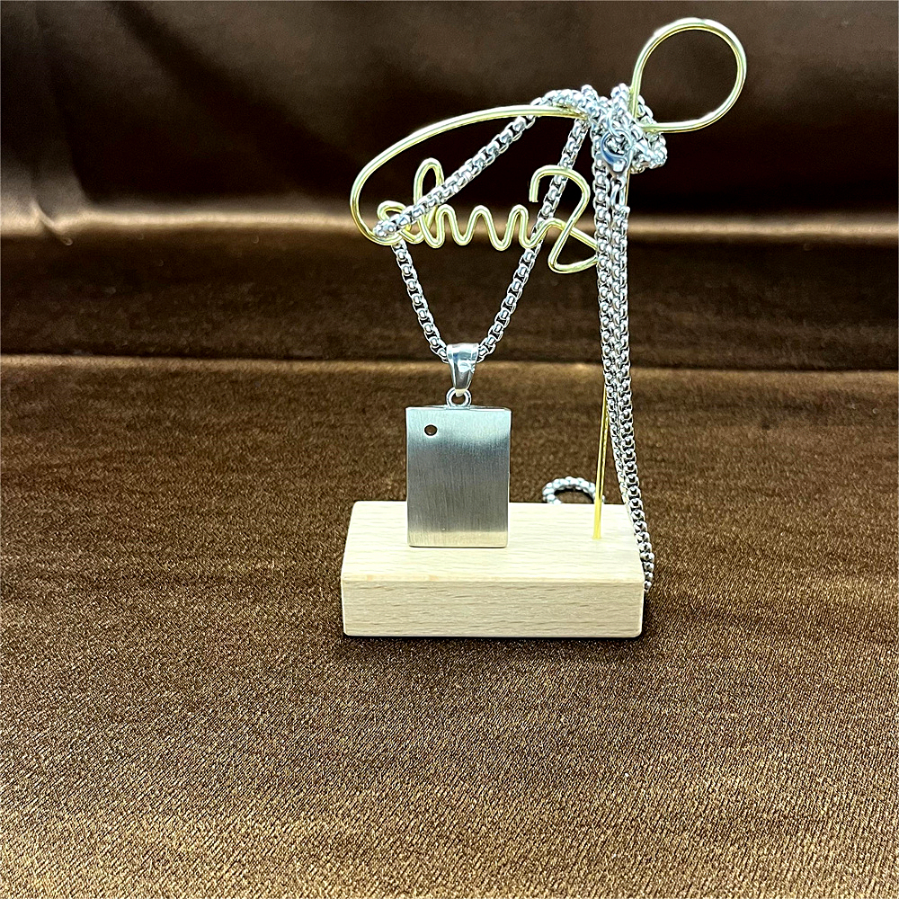 Black Ace Playing Card Pendant - Hip Hop Titanium Steel Necklace for Men