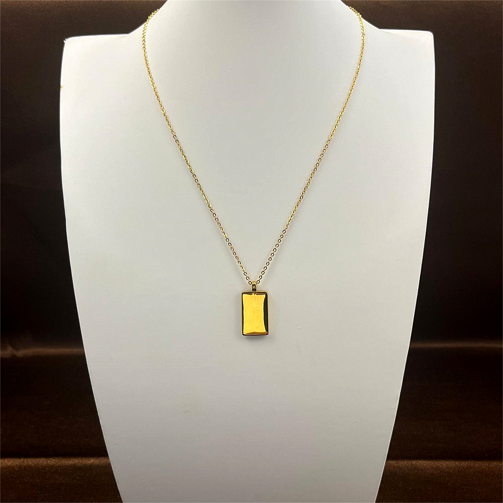 Minimalist Stainless Steel Pendant Necklace with Shell Sun Stars and Tarot Card Design