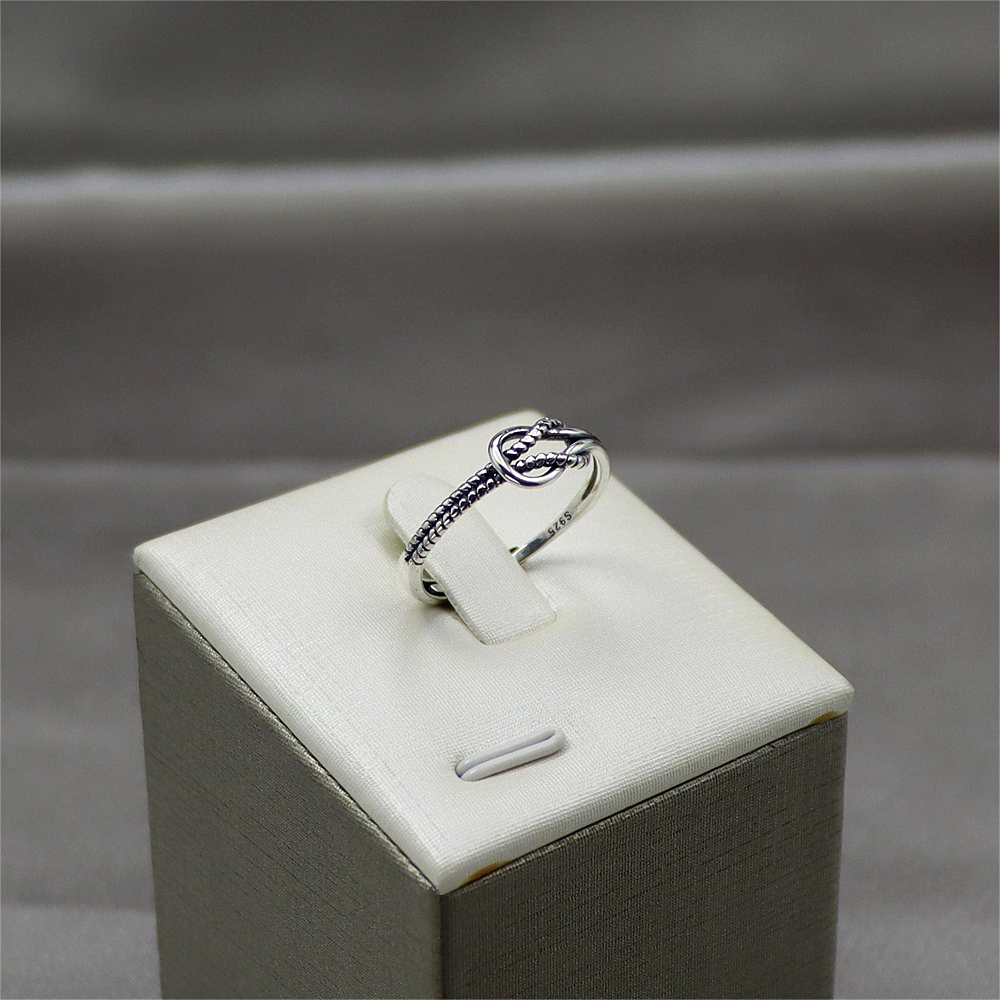 S925 Sterling Silver Twist knotted Hip Hop Punk trend ins style Retro Open ring Adjustable ring female