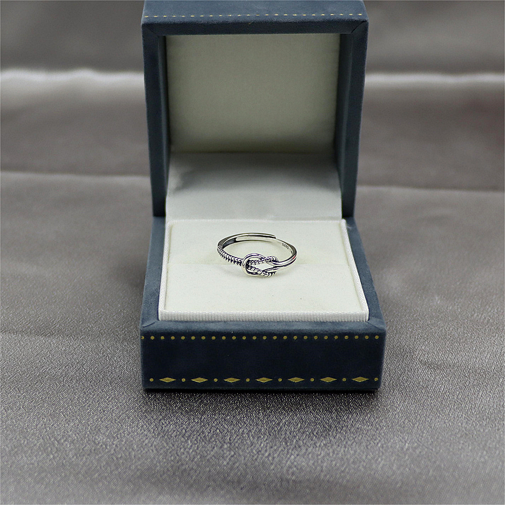 S925 Sterling Silver Twist knotted Hip Hop Punk trend ins style Retro Open ring Adjustable ring female
