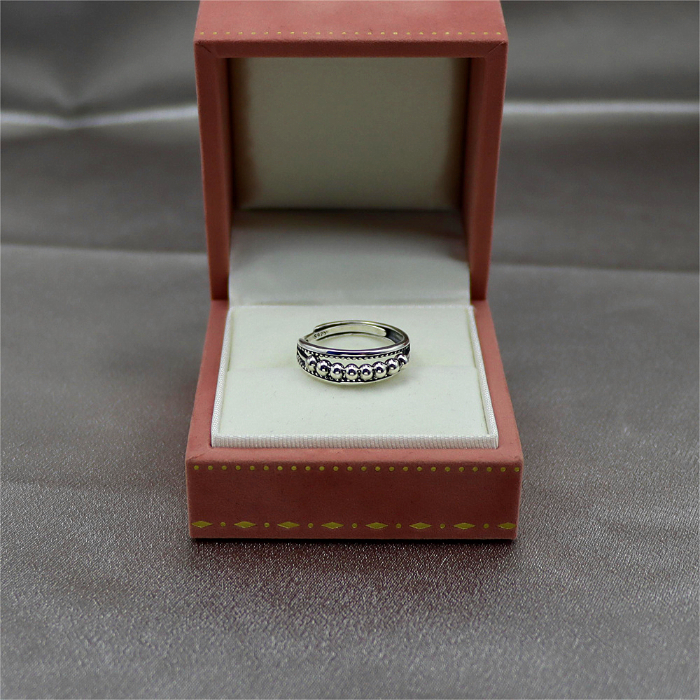 S925 Sterling Silver Adjustable Complex Anxiety Bead Ring Fidget Ring For her For him Gift popular now Graduation gift