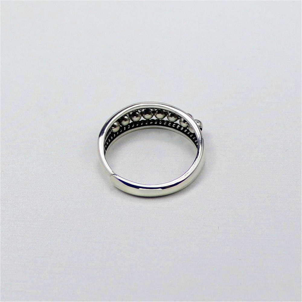 S925 Sterling Silver Adjustable Complex Anxiety Bead Ring Fidget Ring For her For him Gift popular now Graduation gift