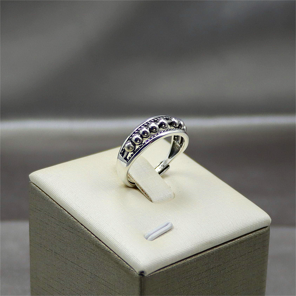 S925 Sterling Silver Adjustable Complex Anxiety Bead Ring Fidget Ring For her For him Gift popular now Graduation gift