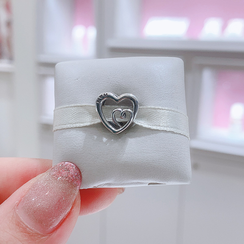 Pandora Silver 925 ALE Sparkling Mom Entwined Hearts Charm