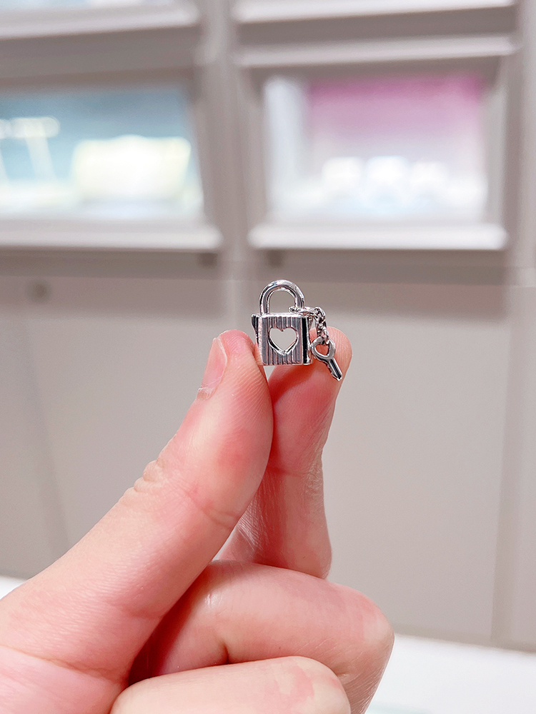 Pandora  Padlock  Heart Key Silver Charm Gift bag