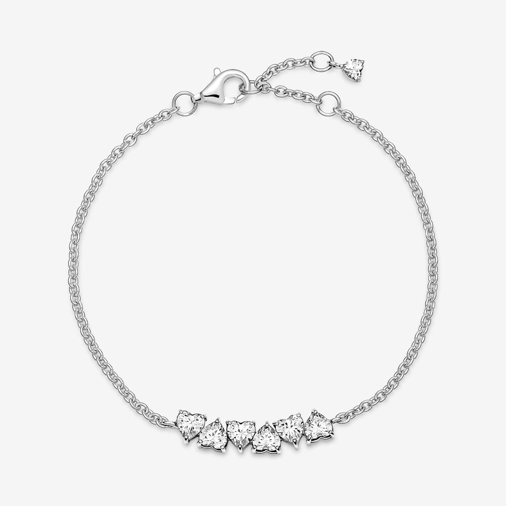 PANDORA 925 Sparkling Endless Hearts Chain Bracelet Gift Bag