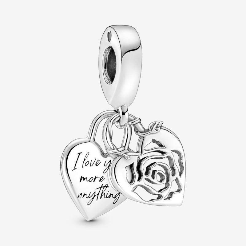 Pandora Rose Heart Padlock Dangle Charm  Gift bag
