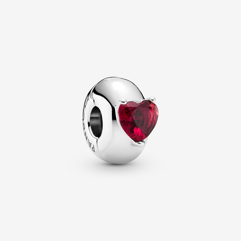 Pandora Red Heart Solitaire Clip Charm ALE S925  Gift Bag
