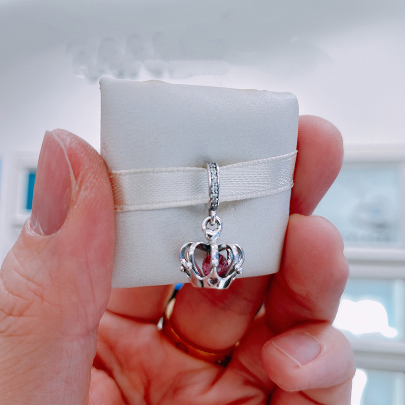PANDORA 925 Ale Regal Crown Pink Crystal Charm