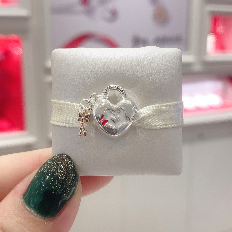 Pandora  Mickey Minnie Mouse Padlock Charm S925 ALE